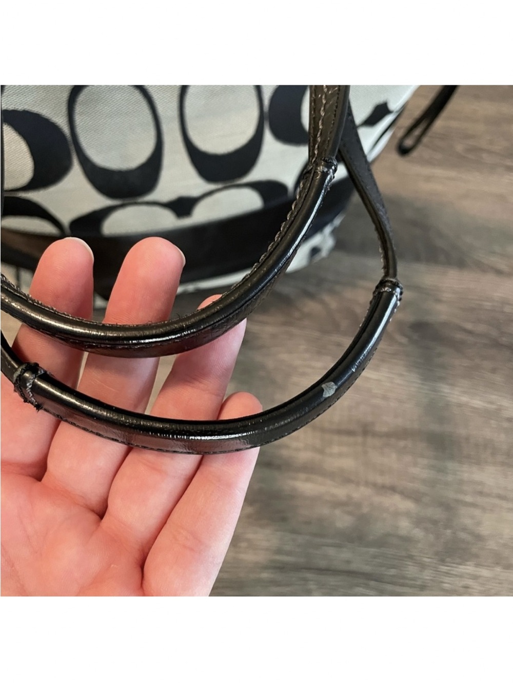 Coach Signature Canvas Tote in Black and Gray - Picture 5 of 13